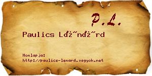 Paulics Lénárd névjegykártya